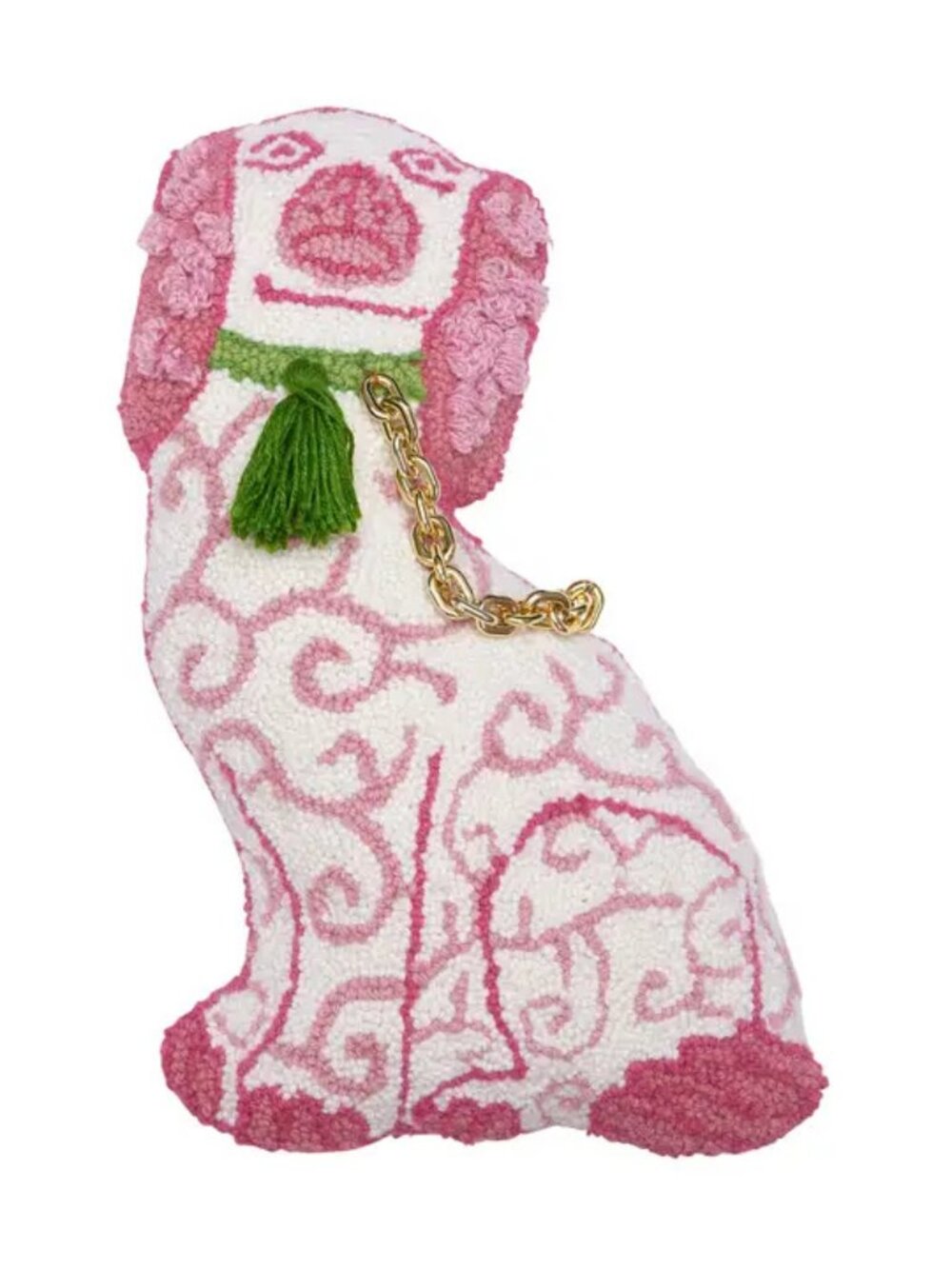 Shaped Chinoiserie Dog Hook Pillow NEW